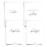 Donari® Postkarten Set in DIN A6 • Postkarten mit schönen Sprüchen in edlem Schwarz Weiß Look • Lebensweisheiten Karten (Relax)