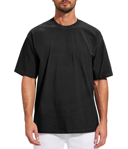 OSACOD Men's Oversized T-Shirts Cotton Tee Heavyweight