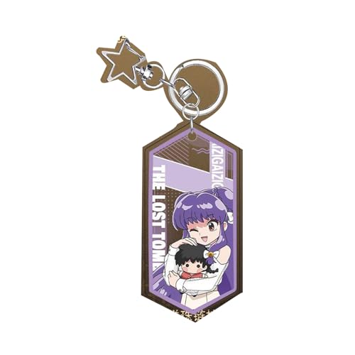 pochikiki- Ranma Portachiavi in acrilico Ranma Saotome Akane Tendou Shampoo Design Anello per chiavi Charm per zainetto Accessorio decorativo polivalente per borse