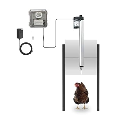 JVR Automatic Chicken Coop Door with Timer, Heavy Duty Aluminum Security Door, Smart Anti-Pinch Sensor & Industrial Screw-Rod Actuator, Precise Dusk to Dawn Schedule, Fits 11" x 12" Openings