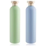 TIESOME 2Pcs 260ml Squeeze Bottles, Refillable Travel Containers Large Empty Dispensing Bottles with Disc Top Flip Cap Portable Leak Proof Bottle for Shampoo, Creams, Lotion, Conditioner