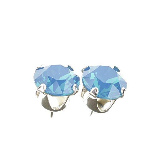 Pewterhooter - Orecchini a perno con opale blu, in...
