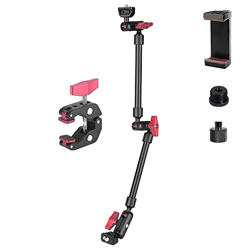 Hemmotop 22in Magic Arm with 3 Ball Heads Adjustable Individually,Flexible Microphone Arm with Super Clamp 360Â° Rotation,Articulating Mic Arm Pipe and Desk Mount,for Blue Yeti Microphone / for iPhone