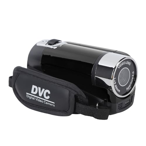 Ręczna Kamera Wideo, Kamera DV 1080P 4K 48MP 16x Cyfrowa Kamera Wideo Vlogging 2,7-calowy Obrotowy Ekran TFT LCD (BLACK)