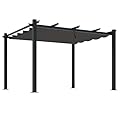 BlueWish 12’x16’ Pergolas for Patios, Heavy-Duty Pergolas and Gazebos with Thicker Aluminum Frame, Adjustable Canopy, Outdoor Pergola Pavilion Grill Gazebo for Garden, Grey