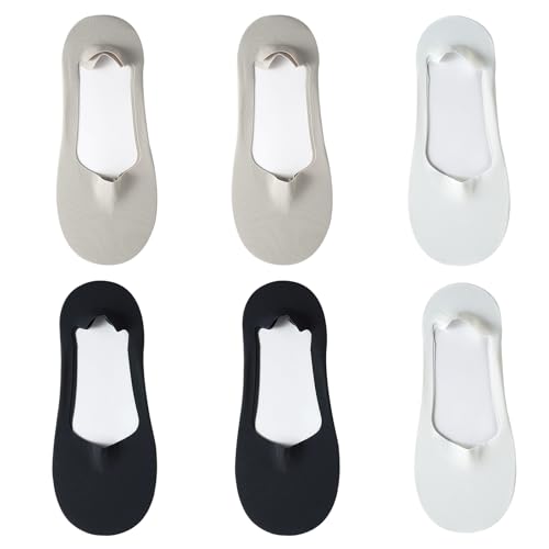 cxxtkcxxlc Lot De 6 Paires De Chaussette Invisible Homme En Soie Glacée Antidérapantes, Chaussettes No-Show En Soie Glacée Pour Bottes (Taille 39-44)