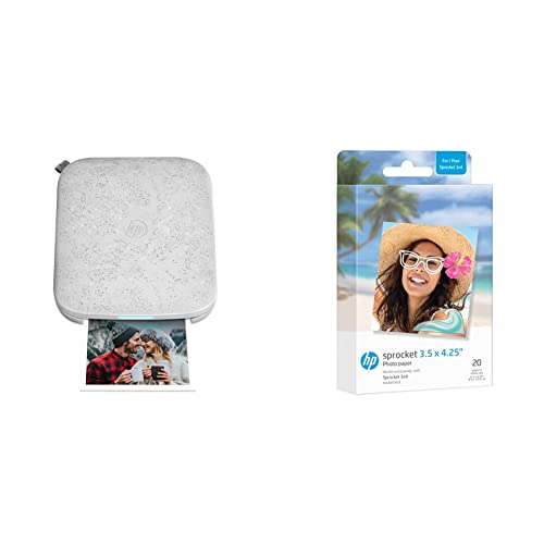 HP Sprocket 3x4 Instant Photo Printer & Sprocket 3.5 x 4.25” Zink Sticky-Backed Photo Paper (20 Pack) Compatible Sprocket 3x4 Photo Printer - image 1