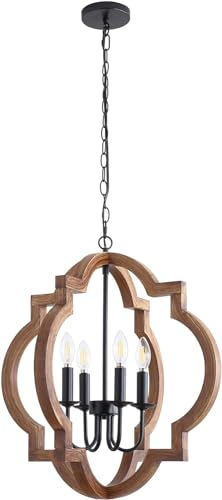 HMASNSEIY Lámpara Colgante de Estilo rústico Rustin, 4 Luces, Regulable, Color Blanco y candelabros, iluminación Colgante Regulable, lámpara de Techo Tipo candelabro