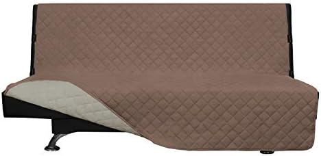 Greatime Sofa Covers,Slipcovers,Reversible Quilted Furniture Protector,Water Resistant,Improved Couch Shield with Elastic Straps,Anti-Slip Foams,Pet Kids,Children,Dogs(Futon, Black/Beige)