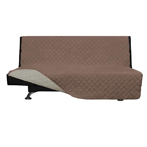 Greatime Sofa Protector, Sofa Protection Cover, Protective Cover, Sofa Throw, Sofa Cover, Non-Slip, Reversible Quilted, Pet Cover, Children, Cats, Dogs (Futon, Brown/Beige)