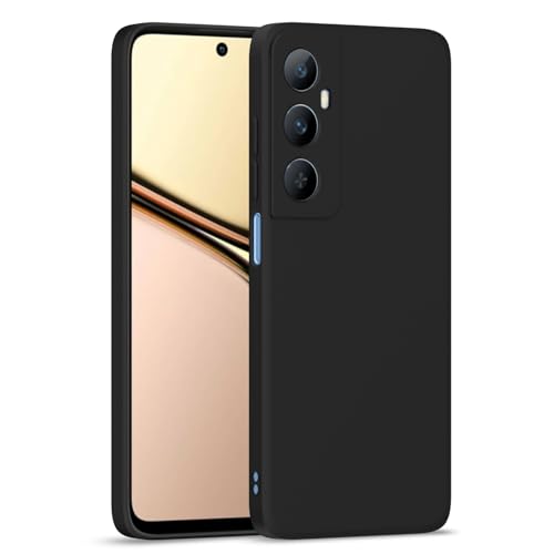 Image of Outlouders Back Cover for Realme C65 4G | Camera Protection | Durable Soft Matte Silicone Bumper Case (Black)