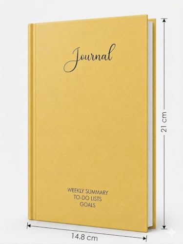Image of Unruled Premium Hardcover Journal Notebook | Weekly Summary, To-Do Lists & Goal Planner | Undated Productivity Journal | A5 Size, Smooth Writing Pages | 100gsm Thick Paper, 80 Sheets /160 Pages Per Book | Elegant Notebook for Work, Study & Personal Planning (YELLOW, Unruled)