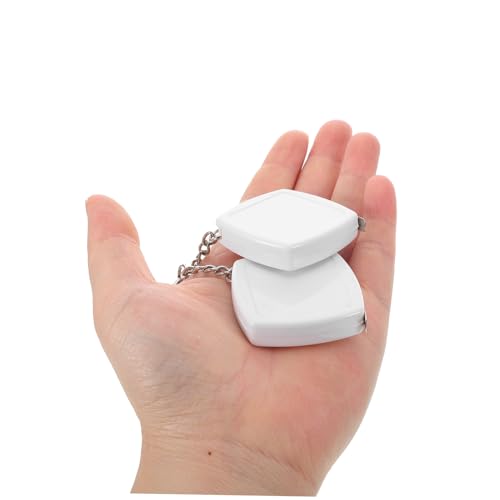 Cinta métrica mini blanca con llavero compacta de acero miniatura 3