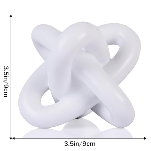 Sculpture de nœud blanc pour table basse rustique et meuble TV
