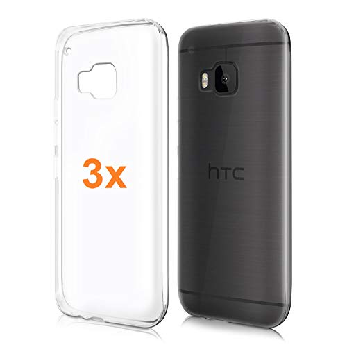 REY 3X Funda Carcasa Gel Transparente para HTC One M9, Ultra Fina 0,33mm, Silicona TPU de Alta Resistencia y Flexibilidad