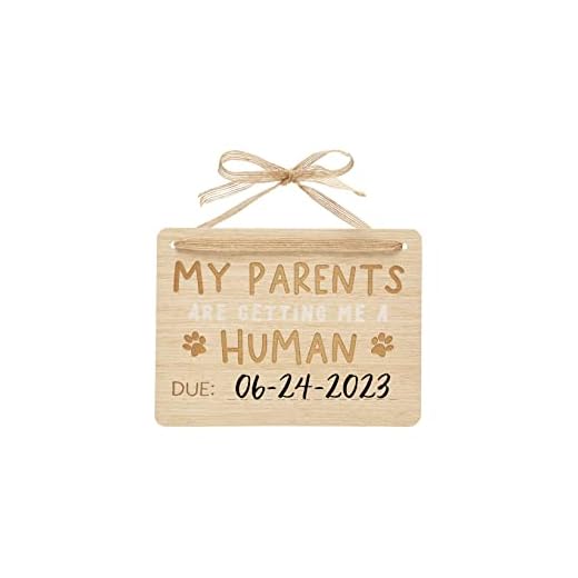 Wooden Pet Pregnancy Announcement Sign