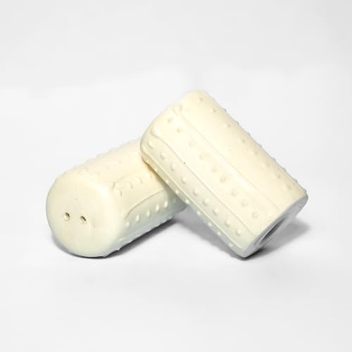 Image of QIMACPLUS Handcrafted Ceramic Salt and Pepper Shaker Set | Perfect Pour Holes for Kitchen, Dining Table, Picnic, Office, Restaurant, and Hotel | Set of 2 (doted White)