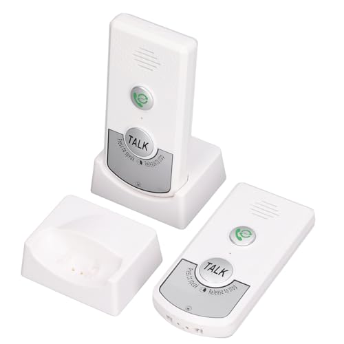 Wireless Home Intercom System for Elderly Two Way Talk Communication Caregiver Pager Nurse Calling Home Intercom System for Patient Senior Disabled Pregnant (White)