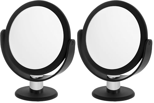 Espejo de maquillaje redondo con aumento 10X, pack de 2