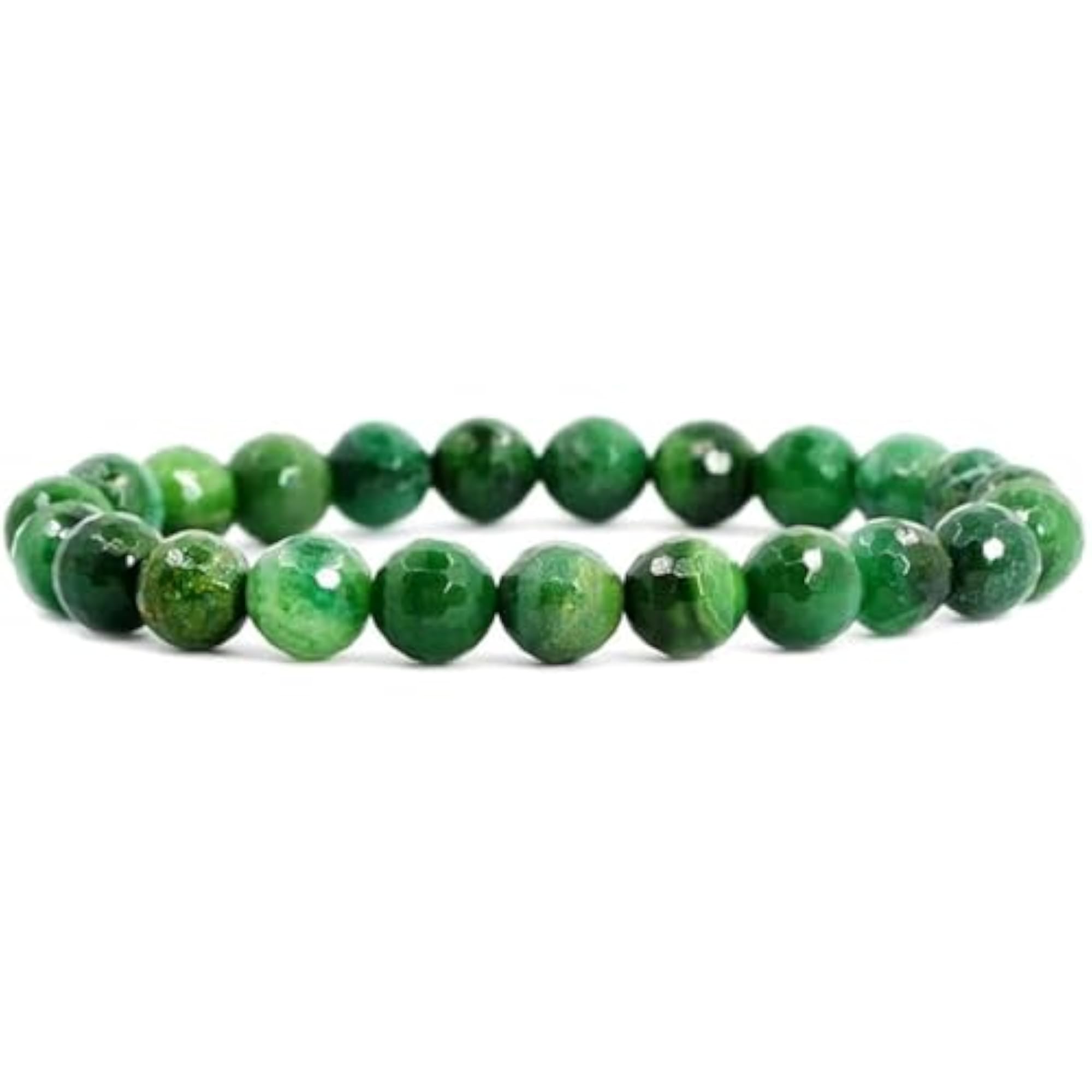 Natural African Serpentine Gemstone Stretch Bracelet, Unisex