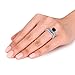 IRA FASHION EMPIRE Bridal Ring Sets chevron Wedding Band Princess Blue Sapphire Solitaire Engagement Ring Gift for Women created-sapphire 14K White Gold Plated 12