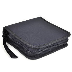 24-Disc CD/DVD Nylon Media Storage Wallet (Blue/Black)