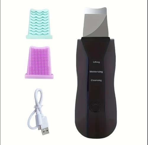 Derma - Limpiador de piel, raspador facial, removedor de cutículas, limpiador ultrasónico de piel, removedor de puntos negros, raspador de poros con 3 modos, dispositivo de limpieza facial removedor