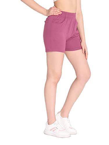 Image of CHKOKKO Women's Regular Cotton Regular Fit Plain Shorts for Women