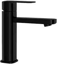 Brass Single Lever Basin Mixer with Connection Pipe, 12 Inch Tall, Made Black, Hot and Cold Water Mixer Tap, 7 Years Warranty, Bathroom Wash Basin Mixer Tap (TYCON6 INCH Black)