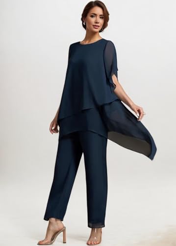 Elegant White Pant Suits for Women - 2 PCS Dressy Wedding Guest Outfit by YAUTKA, Size 16 - Image 2