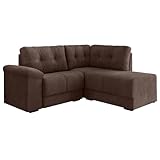 Sofá de Canto 5 Lugares Apolo Veludo Marrom