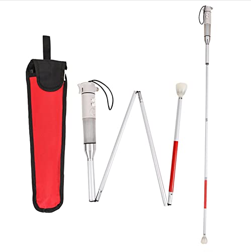 Na Smart Blind Cane Multi-Function Sound And Light Electronic Blind Crutches Alarm With Magnet Crutches/Foldable Telescopic Intelligent Cane(Color:b) #TOP10