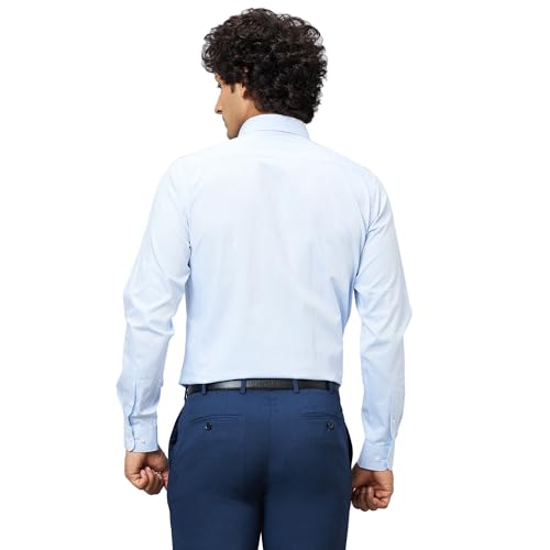 Image of Raymond Men's Pure Cotton Structure Pattern Slim Fit Semi Cutaway Collar Full Sleeve Formal Shirt