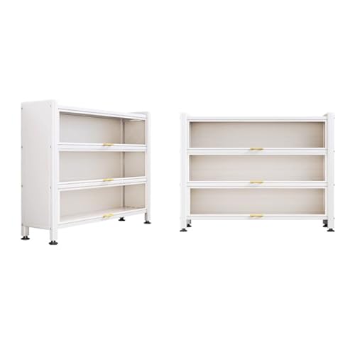 Armoire de rangement en acier forgé blanc à 4 niveaux pour salon et cuisine