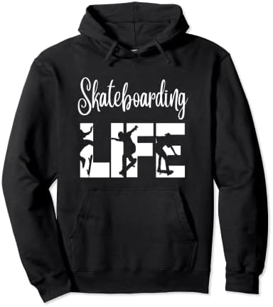 Skaters Having Fun Pro Skateboarding life Gift for Teen Boys Pullover Hoodie