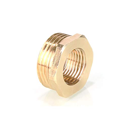 Zkenyao-Brass Connector Copper Inner and Internal Thread Conversion External Thread Copper Connector 1/8’, 1/2’, 1/4‘, 3/4’ to 1 Inch Brass Fittings, Simple to Install (Color : 2 Turn 1 Points)