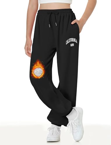 Image of EXARUS 3 Pack Girls Sweatpants Joggers Teen Sweat Pants Wide Leg