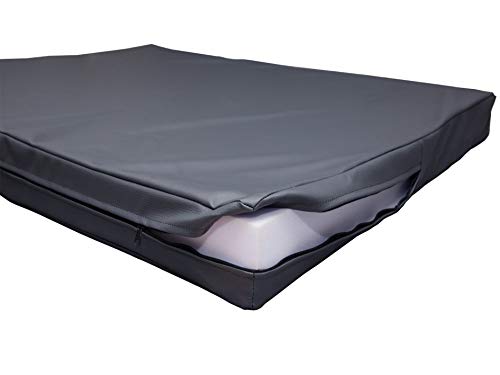 CopcoPet Hundematte Jumbo Schwarz 80 x 60 x 8 cm – Robustes Kunstleder – Waschbar, abwaschbar, rutschfest & pflegeleicht – Für kleine Hunde, Wohnung, Garten, Transportbox, Camping – Extra dick