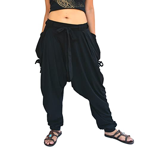 Sakoonee Women Men Baggy Harem Pants Lounge Trousers Palazzo Dhoti Style 2 Pockets Cotton2