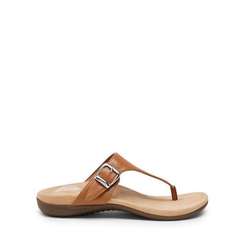 DREAM PAIRS DREAM PAIRS Orthotic Thong Sandals for Women, Arch Support Flip Flops, Comfortable Lightweight Slip On Sandals for Walking, Casual Summer Everyday Wear,Size 8,Brown,SDFF2406W