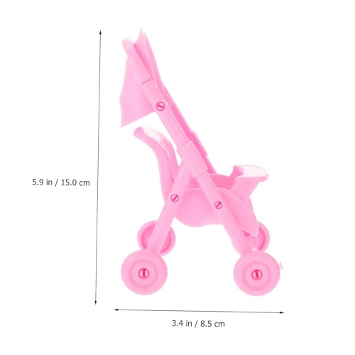 UPKOCH 4 Stück Teiliges Puppenwagen aus Robustem Abs Kunststoff Dekorativer Mini Buggy in Rollenspielzubehör für Mädchen Kreativität und Hand Auge Koordination – Bild 6