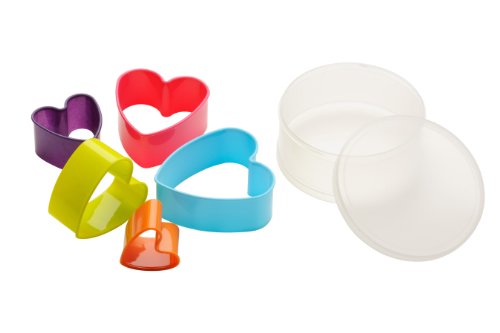 Premier Housewares Heart Shaped Cutters - Set of 5, Multi-Coloured