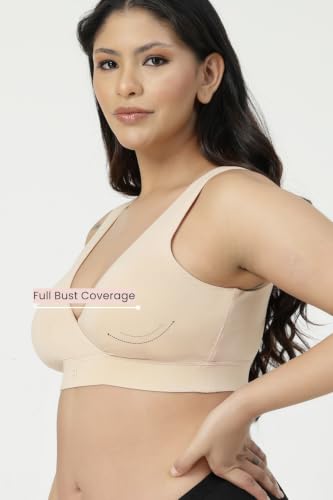 Image of ZELENA Maternity Padded Bra | Removable Cups, Broad Waistband | Soft Stretchable Modal Fabric | Easy Pull Nursing Bra for Pregnancy and Breastfeeding