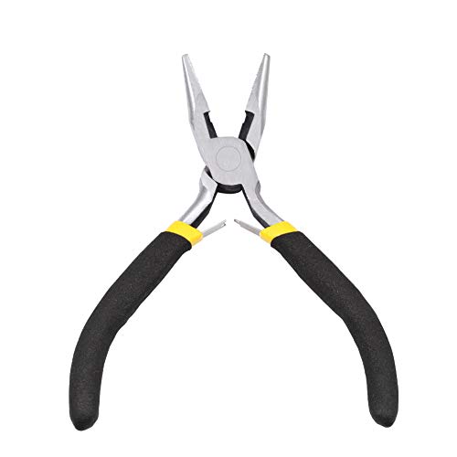 Image of Mini Long Nose Pliers with Wire Cutter 5 Inch Serrated Jaw Mini Beading Pliers for Jewelry Making Micro Precision DIY Handcraft Tool