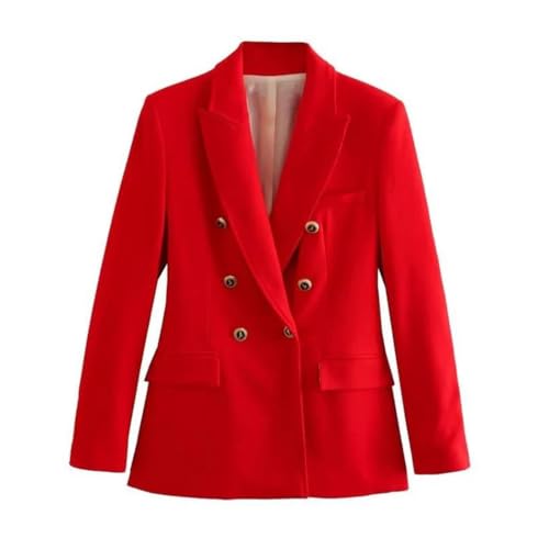Blazer à double boutonnage veste rembourrée marron et gris au style décontracté - 2