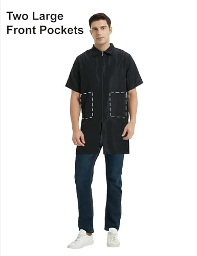 TopTie Friseur Schürze Herren Salon Kittel Kurzarm Pet Groomer Kittel für SPA Salon Pet Shop