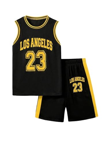 Floerns Boy's 2 Piece Outfit Number Print Sleeveless Tank Top and Shorts Set