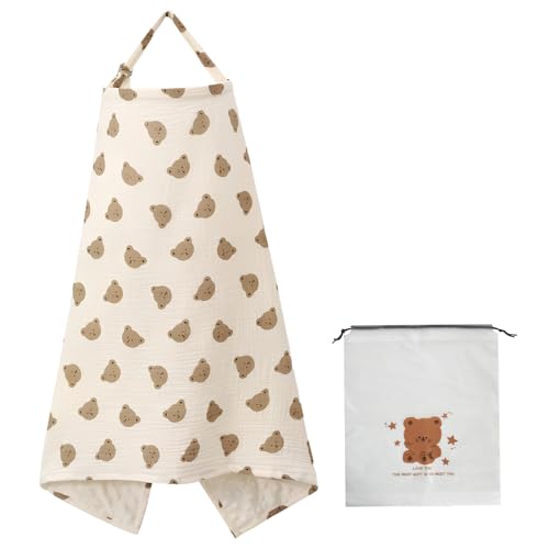Cape Allaitement, Cape D Allaitement Fabriqué En Gaze De Coton Pur, Couverture ComplèTe à 360° Pour ProtéGer L'Intimité, Livré Avec Un Sac De Rangement