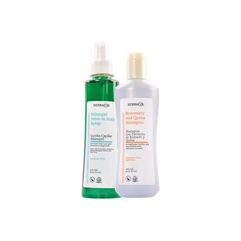 Perfect Growth Duo Stimulating & Hair Loss Set | Herbacol Rosemary and Quinine Shampoo + Stimupel Scalp Spray| Herbacol Shampoo de Romero y Quina + Locion Capilar Stimupel | Sulfate-free Cover