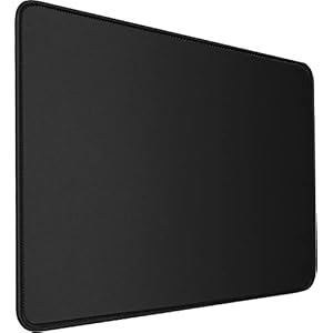 Mouse Pad, Large Gaming Mouse Pad with Double Stitched Edges, 14.9 x 11.7 inches Premium-Textured & Waterproof Mousepad, Nonslip Natural Rubber Base Mouse pad for Laptop,Computer, Office, Black